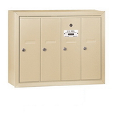 Salsbury Industries 3504SSP Vertical Mailbox (Includes Master Commercial Lock) - 4 Doors - Sandstone - Surface Mounted - Private Access