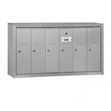 Salsbury Industries 3506ASP Vertical Mailbox (Includes Master Commercial Lock) - 6 Doors - Aluminum - Surface Mounted - Private Access