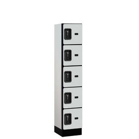 Salsbury 12" Wide Five Tier Box Style Designer Wood Locker - 1 Wide - 5 Feet High - 15 Inches Deep - Resettable Combination Locks