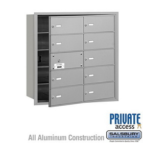 Salsbury Industries 4B+ Horizontal Mailbox (Includes Master Commercial Lock) - 10 B Doors (9 usable) - Front Loading - Private Access