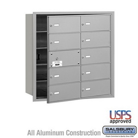 Salsbury Industries 4B+ Horizontal Mailbox - 10 B Doors (9 usable) - Front Loading - USPS Access