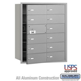 Salsbury Industries 4B+ Horizontal Mailbox - 12 B Doors (11 usable) - Front Loading - USPS Access