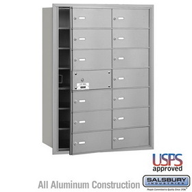 Salsbury Industries 4B+ Horizontal Mailbox - 14 B Doors (13 usable) - Front Loading - USPS Access