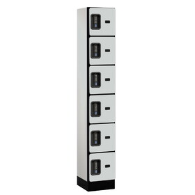 Salsbury 12" Wide Six Tier Box Style Designer Wood Locker - 1 Wide - 6 Feet High - 15 Inches Deep - Electronic Locks