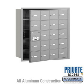 Salsbury Industries 4B+ Horizontal Mailbox (Includes Master Commercial Lock) - 20 A Doors (19 usable) - Front Loading - Private Access