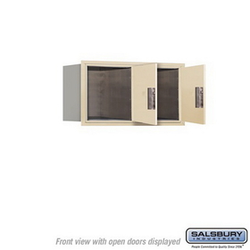 Salsbury Industries 3704D-2PSFP Recessed Mounted 4C Horizontal Mailbox-4 Door High Unit (16 1/2 Inches)-Double Column-Stand-Alone Parcel Locker-2 PL4