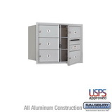 Salsbury Industries 6 Door High Recessed Mounted 4C Horizontal Mailbox with 5 Doors and 1 Parcel Locker with USPS Access - Front Loading