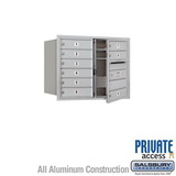 Salsbury Industries 6 Door High Recessed Mounted 4C Horizontal Mailbox with 9 Doors with Private Access - Front Loading