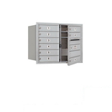 Salsbury Industries 3706D-09AFP 6 Door High Recessed Mounted 4C Horizontal Mailbox with 9 Doors in Aluminum with Private Access - Front Loading