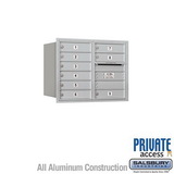 Salsbury Industries 6 Door High Recessed Mounted 4C Horizontal Mailbox with 9 Doors with Private Access - Rear Loading