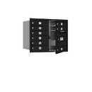 Salsbury Industries 3706D-09BFP Recessed Mounted 4C Horizontal Mailbox - 6 Door High Unit (23-1/2 Inches) - Double Column - 9 MB1 Doors - Black - Front Loading - Private Access