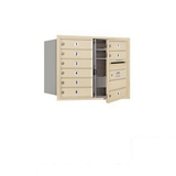Salsbury Industries 3706D-09SFP 6 Door High Recessed Mounted 4C Horizontal Mailbox with 9 Doors in Sandstone with Private Access - Front Loading