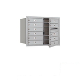 Salsbury Industries 3706D-10AFP 6 Door High Recessed Mounted 4C Horizontal Mailbox with 10 Doors in Aluminum with Private Access - Front Loading