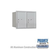 Salsbury Industries 6 Door High Recessed Mounted 4C Horizontal Parcel Locker with 2 Parcel Lockers with Private Access - Rear Loading