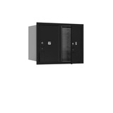 Salsbury Industries 3706D-2PBFP 6 Door High Recessed Mounted 4C Horizontal Parcel Locker with 2 Parcel Lockers in Black with Private Access - Front Loading