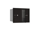 Salsbury Industries 3706D-2PBFU 6 Door High Recessed Mounted 4C Horizontal Parcel Locker with 2 Parcel Lockers in Black with USPS Access - Front Loading