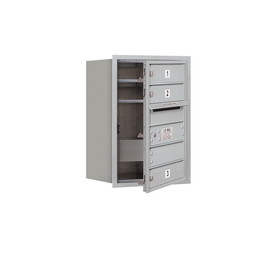 Salsbury Industries Recessed Mounted 4C Horizontal Mailbox - 6 Door High Unit (23-1/2 Inches) - Single Column - 3 MB1 Doors - Front Loading - Private Access