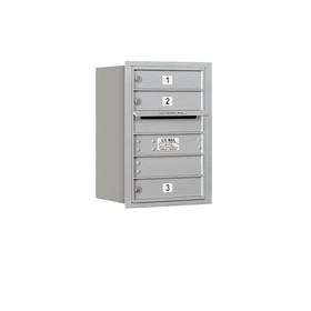 Salsbury Industries Recessed Mounted 4C Horizontal Mailbox - 6 Door High Unit (23-1/2 Inches) - Single Column - 3 MB1 Doors - Rear Loading - Private Access