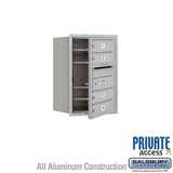 Salsbury Industries 6 Door High Recessed Mounted 4C Horizontal Mailbox with 4 Doors with Private Access - Front Loading
