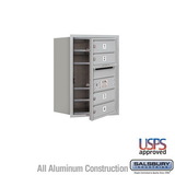 Salsbury Industries 6 Door High Recessed Mounted 4C Horizontal Mailbox with 4 Doors with USPS Access - Front Loading