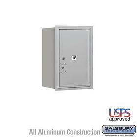 Salsbury Industries 6 Door High Recessed Mounted 4C Horizontal Parcel Locker with 1 Parcel Locker with USPS Access - Rear Loading