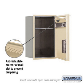 Salsbury Industries 3707S-1PSFP Recessed Mounted 4C Horizontal Mailbox-7 Door High Unit(27 Inches)-Single Column-Stand-Alone Parcel Locker-1 PL5 with Outgoing Mail Compartment-Sandstone