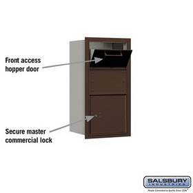 Salsbury Industries 3708S-1CZF Recessed Mounted 4C Horizontal Collection Box - 8 Door High Unit (30 1/2 Inches) - Single Column - Bronze - Front Access