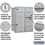 Salsbury Industries 3710D-06ARP 10 Door High Recessed Mounted 4C Horizontal Mailbox with 6 Doors and 2 Parcel Lockers in Aluminum with Private Access - Rear Loading