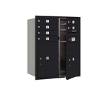 Salsbury Industries 3710D-06BFP 10 Door High Recessed Mounted 4C Horizontal Mailbox with 6 Doors and 2 Parcel Lockers in Black with Private Access - Front Loading