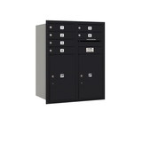 Salsbury Industries 3710D-06BRP 10 Door High Recessed Mounted 4C Horizontal Mailbox with 6 Doors and 2 Parcel Lockers in Black with Private Access - Rear Loading