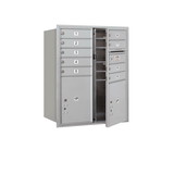 Salsbury Industries 10 Door High Recessed Mounted 4C Horizontal Mailbox with 9 Doors and 2 Parcel Lockers with Private Access - Front Loading
