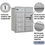 Salsbury Industries 3710D-09ARU 10 Door High Recessed Mounted 4C Horizontal Mailbox with 9 Doors and 2 Parcel Lockers in Aluminum with USPS Access - Rear Loading