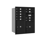 Salsbury Industries 3710D-09BRP 10 Door High Recessed Mounted 4C Horizontal Mailbox with 9 Doors and 2 Parcel Lockers in Black with Private Access - Rear Loading