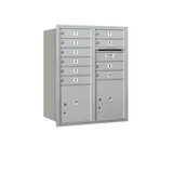 Salsbury Industries Recessed Mounted 4C Horizontal Mailbox-10 Door High Unit (37-1/2 Inches)-Double Column-10 MB1 Doors / 1 PL4 and 1 PL4.5-Rear Loading-Private Access
