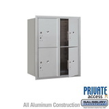 Salsbury Industries 10 Door High Recessed Mounted 4C Horizontal Parcel Locker with 4 Parcel Lockers with Private Access - Front Loading