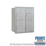 Salsbury Industries 10 Door High Recessed Mounted 4C Horizontal Parcel Locker with 4 Parcel Lockers with Private Access - Rear Loading