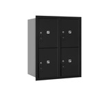 Salsbury Industries 3710D-4PBRU 10 Door High Recessed Mounted 4C Horizontal Parcel Locker with 4 Parcel Lockers in Black with USPS Access - Rear Loading