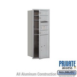 Salsbury Industries 10 Door High Recessed Mounted 4C Horizontal Mailbox with 3 Doors and 1 Parcel Locker with Private Access - Front Loading