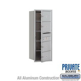 Salsbury Industries 10 Door High Recessed Mounted 4C Horizontal Mailbox with 4 Doors and 1 Parcel Locker with Private Access - Front Loading