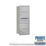 Salsbury Industries 10 Door High Recessed Mounted 4C Horizontal Mailbox with 4 Doors and 1 Parcel Locker with Private Access - Rear Loading