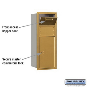 Salsbury Industries 3710S-1CGR Recessed Mounted 4C Horizontal Collection Box - 10 Door High Unit (37 1/2 Inches) - Single Column - Gold - Rear Access
