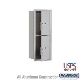 Salsbury Industries 10 Door High Recessed Mounted 4C Horizontal Parcel Locker with 2 Parcel Lockers with USPS Access - Front Loading