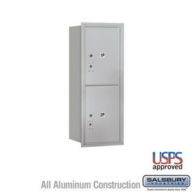 Salsbury Industries 10 Door High Recessed Mounted 4C Horizontal Parcel Locker with 2 Parcel Lockers with USPS Access - Rear Loading