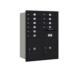 Salsbury Industries 3711D-10BRP 11 Door High Recessed Mounted 4C Horizontal Mailbox with 10 Doors and 2 Parcel Lockers in Black with Private Access - Rear Loading