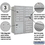 Salsbury Industries 3711D-15ARP 11 Door High Recessed Mounted 4C Horizontal Mailbox with 15 Doors and 1 Parcel Locker in Aluminum with Private Access - Rear Loading