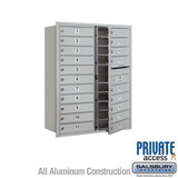 Salsbury Industries 11 Door High Recessed Mounted 4C Horizontal Mailbox with 20 Doors with Private Access - Front Loading