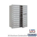 Salsbury Industries 11 Door High Recessed Mounted 4C Horizontal Mailbox with 20 Doors with USPS Access - Front Loading