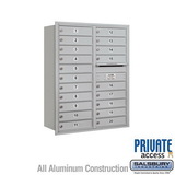 Salsbury Industries 11 Door High Recessed Mounted 4C Horizontal Mailbox with 20 Doors with Private Access - Rear Loading