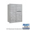 Salsbury Industries 3711D-20ARP 11 Door High Recessed Mounted 4C Horizontal Mailbox with 20 Doors in Aluminum with Private Access - Rear Loading