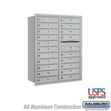 Salsbury Industries 11 Door High Recessed Mounted 4C Horizontal Mailbox with 20 Doors with USPS Access - Rear Loading